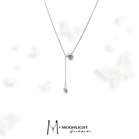 【MmoonlightHandmade】天然巴洛克珍珠纯银吊坠项链